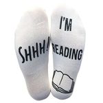 'Shhh I'm Reading' Funny Novelty Socks - Great Gift For Those People Who Love A Good Book! (Ankle Lounge Socks)