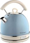 Ariete 2877 Vintage Electric Kettle, In Stainless Steel Painted In Light Blue Pastel Colour. For Water, Tea And Herbal Teas, 2000 Watts, 1.7 liter