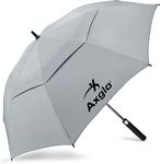 Axglo 68" Automatic Open Oversize Golf Umbrella -Extra Large UV Protection, Double Layer Double Canopy Windproof Waterproof Umbrellas (Silver Grey)