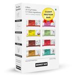 MONKEY BAR - Assorted Protein Bars - 8 Pack, 50grams each, 10-13g Protein, Healthy & High Protein Snack Bar, No Added Sugar, 5-7 All Natural Ingredients, 8 Delicious Flavours, Clean Energy