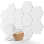 Soundsbay Sound Proof Panels, Hexagon Acoustic Panels Self Adhesive 12 Pack High Density Soundproofing Panels for Home Office/Ceiling/Door Acoustic Treatment, Wall Decoration 12"×10"×0.4"