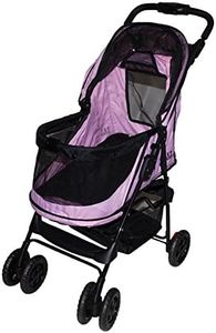 Pet Gear Happy Trails No-Zip Stroller, Pink Diamond