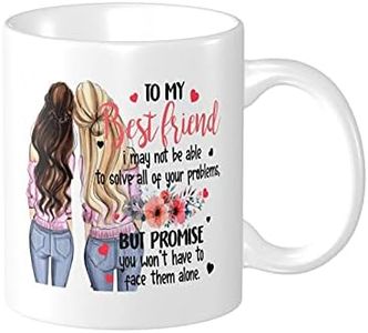 Wisedeal To My Best Friend Coffee Mug, BFF Bestie Matching Birthday Gifts for Soul Sister Friend, Friends Forever, Friendship Present Tea Cup for Her Women 11oz Ceramics White