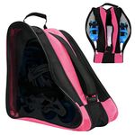 zootop Skate Bags, Breathable Carry Bag for Roller Skates, Shoulder Bag and Top Handle Oxford Tote Roller Skating Bag, for Women, Men, Adults and Kids (Pink)