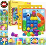 AMOSTING Color Matching Mosaic Pegboard Early Learning Educational Toys for Boys and Girls