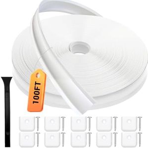 1” RV Trim Molding Insert, 100 Ft Heavy Duty RV Weather Stripping Exterior, Vinyl Rubber Seal Strip Includes End Caps, Screw Cover Trim for Camper Travel Trailer, White