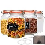 Encheng 50oz Glass Jars with Clamp 