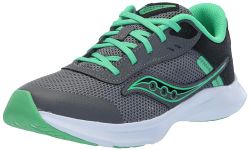 Saucony Axon 3 Running Shoes for Kids, Grey Green, 11 Wide Big Kid