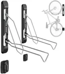 Magnifire USA Bicycle Rack for Garage and Indoor Use, Adjustable, Foldable Bike Rack Set of 2 - Wall Mount for Road, Hybrid, Small Mountain, BMX Bikes - Secure and Space Saving Bike Storage (2 Pack)