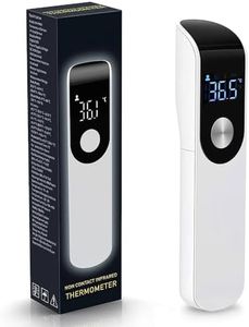 Termómetro Digital, Termometro Infrarrojos sin Contacto, Termometro Digital Frente con Alarma de Fiebre, Pantalla LCD, ℃ y ℉ Conmutable, Lectura Instantánea, Termometro Bebe Adultos (Blanco)