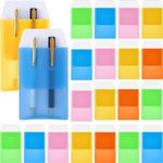 Tenceur 50 Pcs Pocket Protector Heavy Duty PVC Pen Holder Organizer Pouch for Shirts Lab Coats Pants Hospital Office Holds Pens Pointers Cards and Notes(Cute Color,Classic)