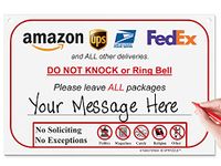 SPRYZZLE Please Do Not Knock or Ring Doorbell - Leave Package Sign Blank (Hang Sign), Write Your Own Delivery Message, 6 x 9 No Rust PVC Will Not Scratch, Easy to Mount with Holes Made in USA by