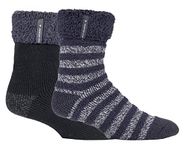 HEAT HOLDERS - 2 Pack Mens Bed Socks | Warm Thermal Winter Socks for Sleeping (6-11, Olwen)