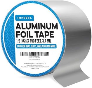 IMPRESA Aluminum Foil Tape - 1.9 Inches Wide (150 Feet/50 Yards) - Foil Tape for Ductwork - Ideal for Sealing and Patching Hot and Cold HVAC, Ducts, Pipes - Silver Tape for Home and Commercial Use