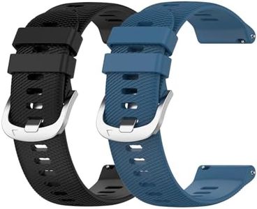 Garmcool 2 Piezas Correas 22mm Compatible con Garmin Forerunner 255 / Venu 2 / Venu 3 / Vivoactive 4, Correa Negro Azul Marino Silicona Reemplazo Pulseras para Hombre (sin Reloj)