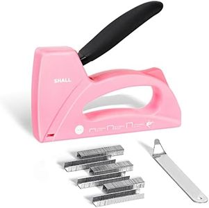 SHALL Light Duty Staple Gun for Wood - Pink Upholstery Staple Gun with 1600pcs JT21 Staples 1/4, 5/16, 3/8 inch and Staple Remover - Women Staple Gun for Crafts, Fabric Stapler Gun for DIY, Decoration