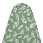 Encasa Ironing Board Covers (14 x 42 inch) Drawstring Tightening with Thick 3 mm Felt Padding, Easy Fit, Scorch Resistant, Printed - Big Leaves Green