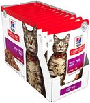 Hill's Science Diet Adult Wet Cat Food, Beef, 85g, 12 Pack, Cat Food Pouches