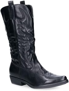 Toocool - Stivali Donna Texani Cowboy Western camperos Scarpe Inverno 2C8X9003 [37,Q8X5732-2 Nero]