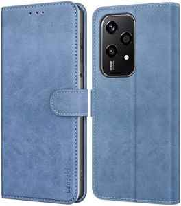 Leacckl Cover per Honor 200 Lite, Custodia a portafoglio in Pelle PU Premium [Magnetica a Scatto] [Funzione Stand] per Honor 200 Lite, Blu