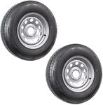 eCustomrim 2-Pack Mounted Radial Trailer Tire Rim ST205/75R14 Load Range D 5-4.5 Silver Modular Wheel - 6 Year Warranty w/Free Roadside