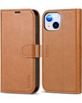 TUCCH Case Wallet for iPhone 13 6.1-inch 5G, Protective [TPU Shockproof Inner Shell], PU Leather [RFID Blocking] [Card Holder] Magnetic Stand Cover Compatible with iPhone 13 6.1" 2021, Light Brown