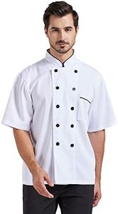 Nanxson Unisex Chef Coat Kitchen Short/Short Sleeve Chef Jacket for Men and Women CFM0001 ShortWhiteL