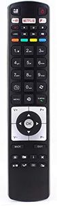 Télécommande pour Hitachi Digihome Alba Polaroid Finlux Bush Telefunken RC5118F LCD LED 3D HD Smart TV avec Netflix, Boutons de Lecture Freeview - avec Deux Batteries 121AV AAA Inclus