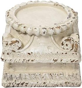SOFE Column Pedestal Stand for Decoration Display, Distressed White Small Plant Stand, Large Candle Stand, Column Side Table, Classic Plinth Bases for Wedding Party Home Garden