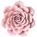 ALYCASO Handmade Rose 3D Ceramic Flower Wall Pediments Sculpture Decoration Porcelain Flower for Living Room, Bedroom, Kitchen, Pink, 5.9 inch