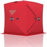 GarveeLife Ice Fishing Tent, Warmth Retaining Design Pop-Up Portable Hub-Style Ice Fishing Shelter, Thickening 34 Square Feet of Fishable Area, 3-Person Shelter