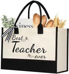 shenee Initial Canvas Tote Bag, Teacher Gift, Friends Birthday Gifts, Women Wedding Present, Retirement Jute Bag, Graduation, Nurse Bags (Teacher)