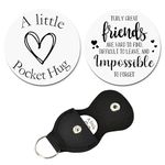 Best Friend Pocket Hug Token Gifts for Women Girls Truly Great Friends are Hard to Find Keychain for Bestie Friendship BFF Christmas Birthday Gifts for Best Friends Besties with Leather Case