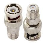 Boobrie F-Type to BNC Coax Adapter BNC Male to F Female Coaxial Cable Connector BNC Plug to F Jack Adapter RG6 Coax Connector for CCTV Camera Satellite Scanner RG6/RG59/RG58/SDI/HD SDI (2 Pack)