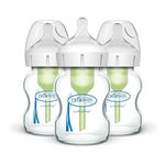 Dr. Brown's Options+ Wide-Neck Glass Baby Bottles, 5 Ounce, 3 Count, Clear, 0.31 Pound