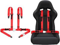 Yakitoko Universal 4 point Safety Harness Set 2inch Fits Go Kart,UTV,ATV,Racing Red