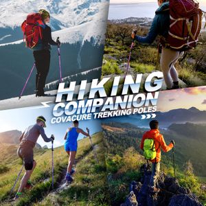 COVACURE Collapsible Walking Poles, 2-Pack – Lightweight Trekking Sticks