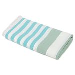 Mush 100% Bamboo Extra Large Towels For Bath Ultra Soft, Absorbent, Quick Dry, Compact Cabana Styled Bath Towel For Men And Women For Daily Use, Beach, Pool, Gym (Turquoise & Light Green, 1), 250 TC