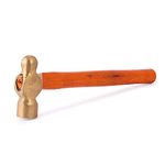 LOVELY® Brass Ball Pein Hammer Brass Mallet with Wooden Handle Size 700 Gms Pack of 1 Pc