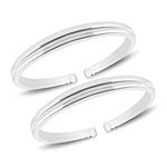 Parnika MJ 925 Simple Yet Elegant Silver Toe Rings (Leg Finger Rings) Adjustable Size in Pure 92.5 Sterling Silver for Women | With Certificate of Authenticity | Chandi Bichiya |