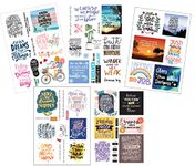 anujarusiya Gentle Reminders Stickers | 59 Motivational Quotation Stickers on 5 A5 Sheets | Comes Packed in an Envelope | Matte Laminated | Peel and Stick(Paper), Self-Adhesive