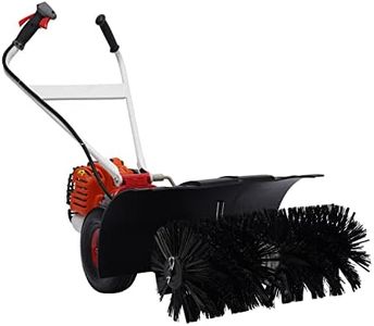 Cbhfmljd 2.5HP 52CC Gas Power Handheld Sweeper, Driveway Turf Snow Broom Brush Cleaner Artificial Grass Walk Behind Electric Lawn Power Outdoor Road Street High Performance Cleaner