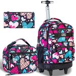 Rolling Backpack for Girls, Women Roller Wheels Bookbag, Laptop Wheeled School Bag with Wheels for Teens