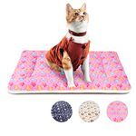 Kekuningan Cat Bed for Indoor Cats Washable Flat Kitten Bed Blanket Soft Warm Pet Pad for 18 inch Cage Small Dog Bed Mat Mattress Puppy Crate Pillow Reversible Extra Small 45x37cm