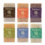 Bali Soap - Natural Soap Bar Gift Set, 6 pc Variety Pack, for Men & Women, Face and Body (Coconut, Papaya, Vanilla, Lemongrass, Jasmine, Ylang-Ylang) 3.5 Oz each