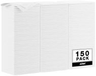 AIDEA Microfiber Cleaning Cloth White 150PK, Microfiber Towels for Cars, Premium Car Cloth, Dusting Cloths Lint Free Cleaning Rags for SUVs, House, Kitchen, Window, Workshops,12×12"