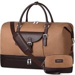 Large Weekender Bags with Waterproof Shoe Compartment Canvas Travel Duffle Bag Overnight Carry On Bag with Toiletry Bag for Men and Women