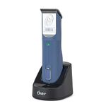 Oster Professional Cordless Turbo A5 Dog & Animal Clippers - Detachable Blades are available for Thick, Thin & Matted Coats - Brushless Motor, 80-Minute Battery, Adaptive Speed Control (Blue)