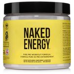 Naked Energy – Unflavored All Natural Pre Workout Supplement for Men and Women, Vegan Friendly, No Added Sweeteners, Colors or Flavors – 50 Servings