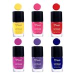 Million Colors Nail Polish Combo Pack of 6 | Long Lasting Nail Paint Quick Drying, Chip-Resistant, High Shine | Non Toxic, Paraben Free, Gift Set for Women (Poppy, 6 ml)